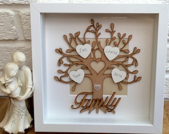 Family tree, personalised handmade gift, family tree frame, personalised family tree, grandchildren, ancestry gift