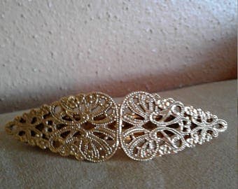 GOLDEN tone HAIR CLIP/ barrette, made in France