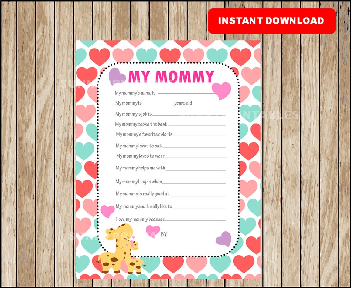 80% OFF All About My Mommy Printable All About My Mom