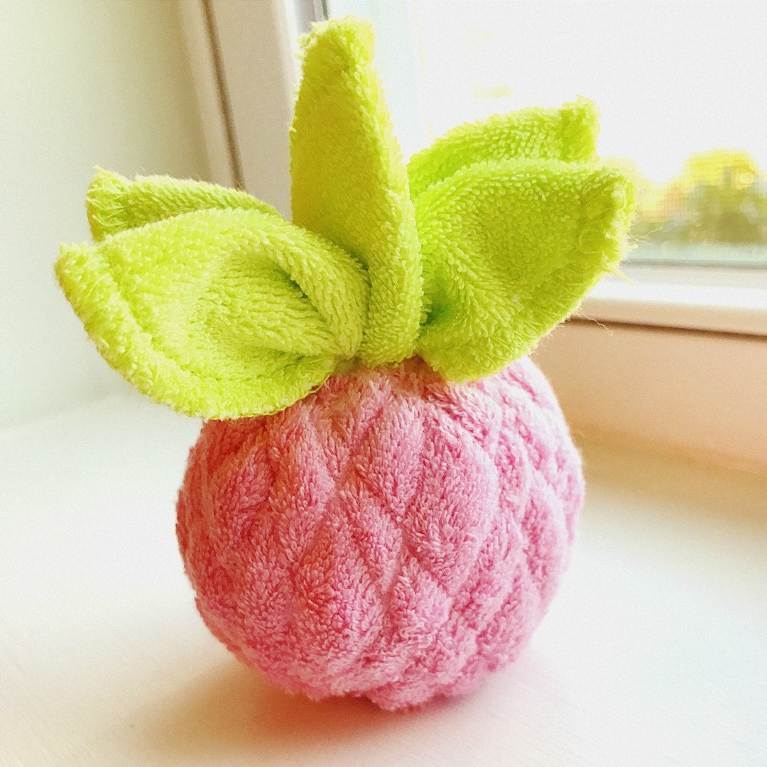 Handmade Pineapple, Washcloth Pineapple, Pink Pineapple, Baby Shower Gift, Unique Baby Gift, Diaper Cake Topper, Diaper Cake Decoration