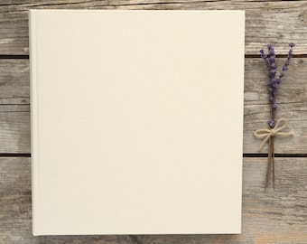 Plain Blank DIY Photograph Album. Ivory DIY Wedding Photograph Album with Box. High Quality Traditional Style Plain Photo Album.