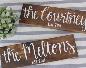 Last Name Wood Sign | Custom Family Sign | Personalized Wood Sign | Home Decor | Housewarming Gift | Wedding Gift | 18x5.5 |LittleLovelyNest