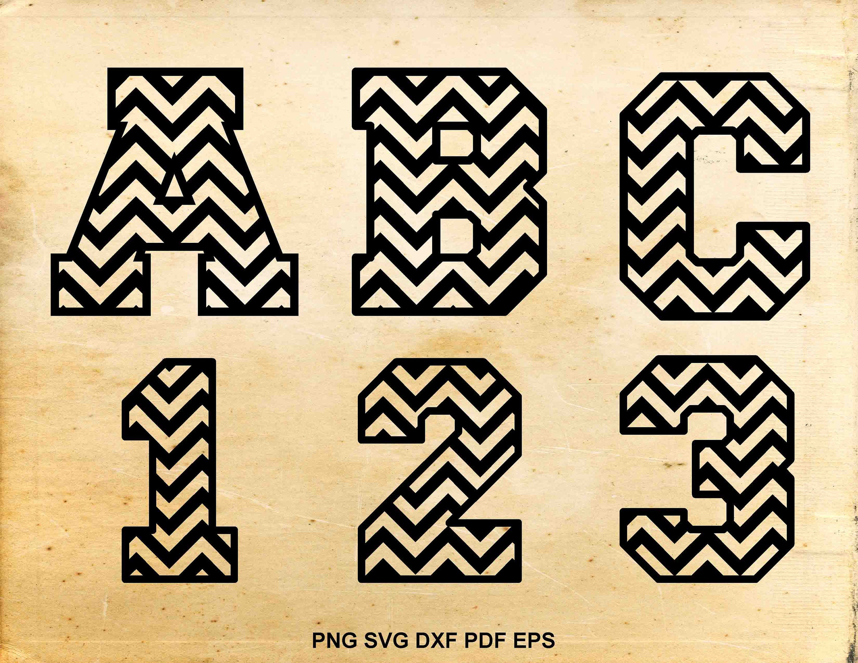 Chevron Font Svg, Chevron Monogram, Chevron Letters, Chevron Numbers ...