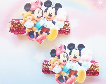 Mickey Mouse hair clip,minnie mouse hair clip,love hair clip,Disneyland,cartoon hair clip,cute hair clip,baby hair clip,Valentine's Day