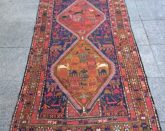 Handwoven Turkish Rug, Vintage Turkish Handmade Rug, Traditional Turksih Rug