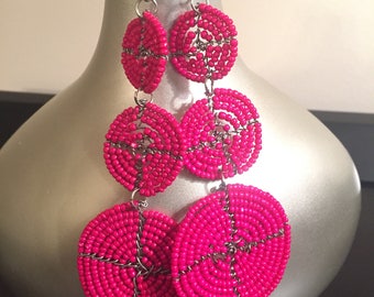 African handmade beaded earring