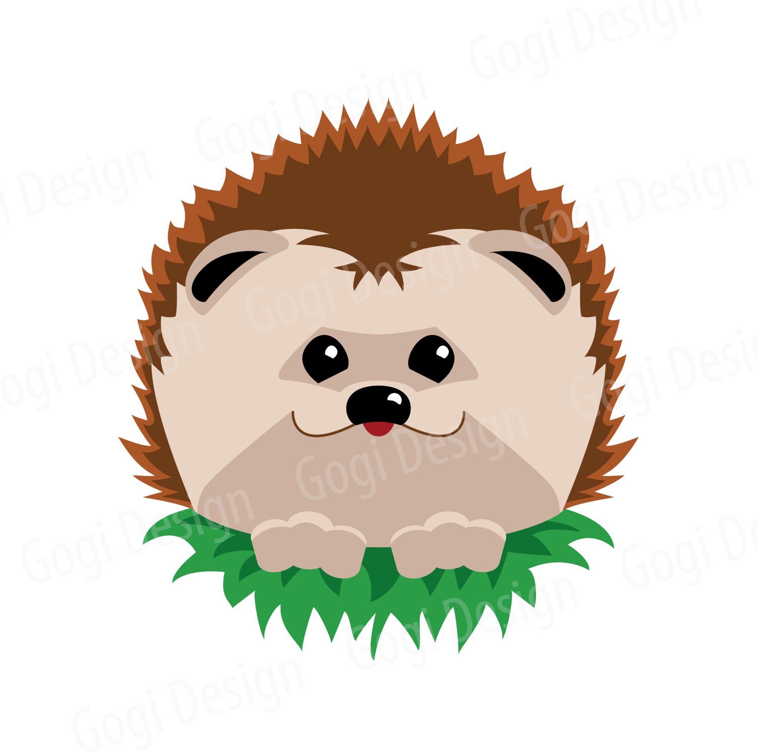 Cute hedgehog vector illustration on white background