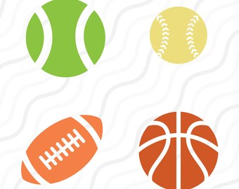 Sport Ball SVG, Baseball, Basketball, Soccer Ball SVG Cut table Design,svg,dxf,png Use With Silhouette Studio & Cricut_Instant Download