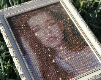 Personalized Rhinestone Photo, Custom Photo Gift, Wedding Photo Gift, Anniversary Photo Gift, Family Photo Gift, Mother's Day Gift