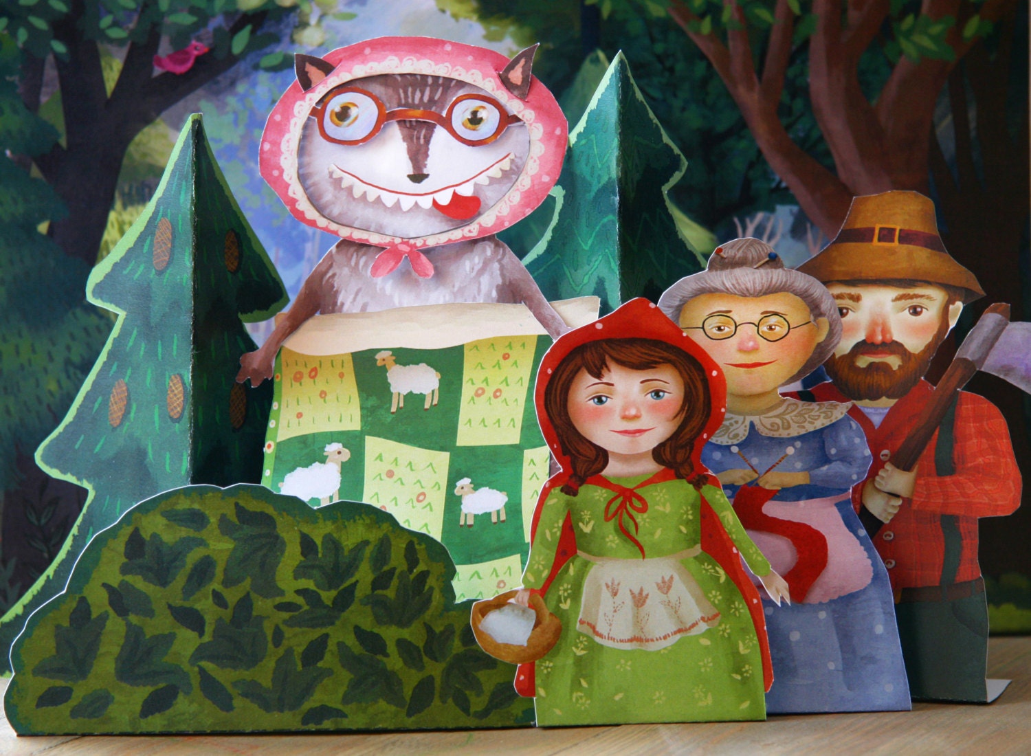 Finger puppets, Little Red Riding Hood, paper toy, paper ...