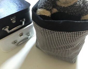 Toy Storage Basket black and white (Sac à jouets en tissu)