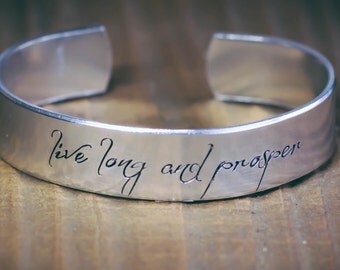 Live Long And Prosper / Star Trek Jewelry / Star Trek Gift / Vulcan Jewelry / Vulcan Gift / Spock Quote Jewelry / Trekkie Gift