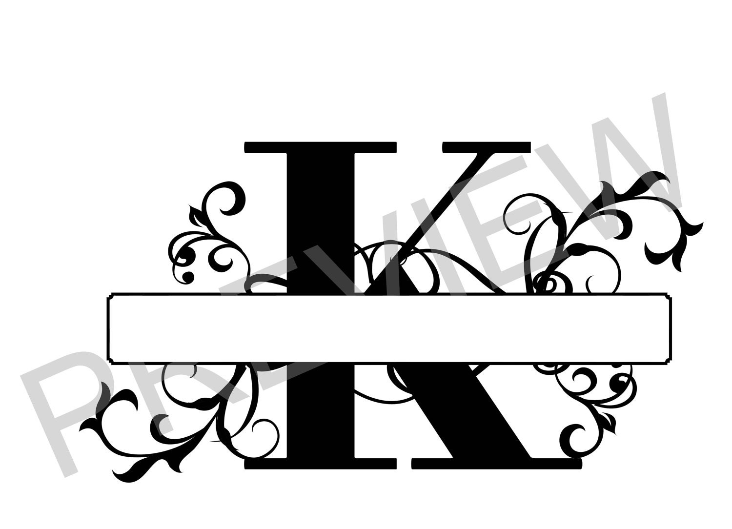 Download Split Monogram SVG Letter K Regal Split Alphabet Vector