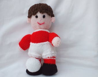 Hand Knitted Footballer in choice of colours