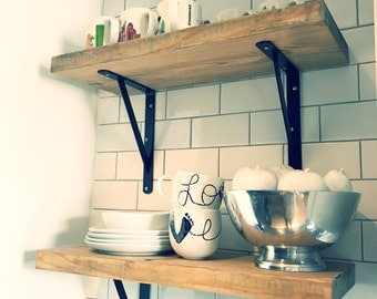 Modern Rustic Driftwood Kitchen Shelves -4 standard lengths & CUSTOM LENGTHS AVAILABLE