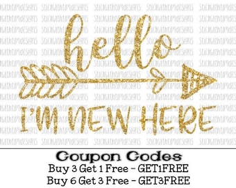 Hello Im New Here svg Hello World svg New Baby svg Newborn svg PNG Cut Files svg files for Silhouette Cameo svg files for Cricut SVG Designs