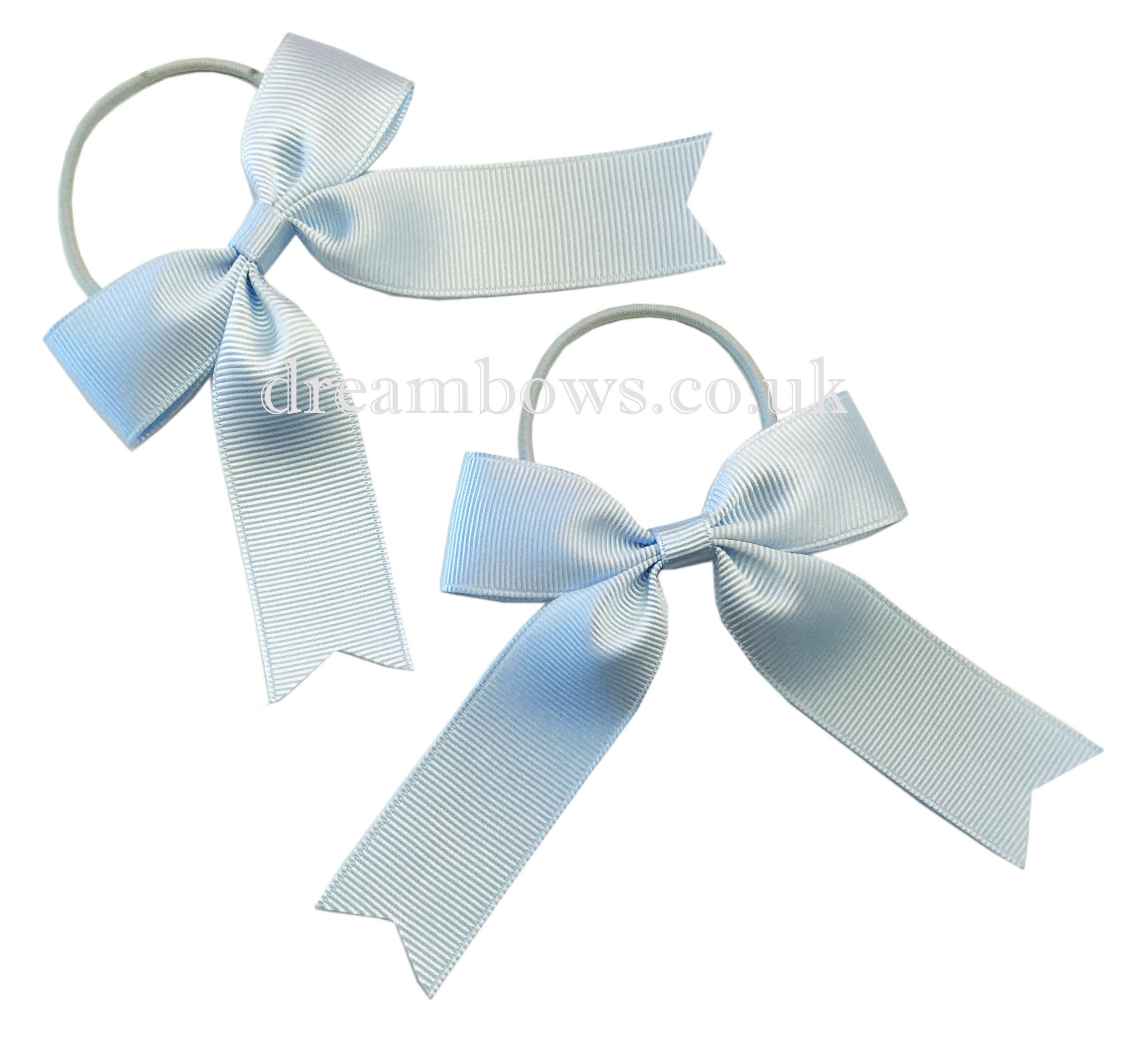 Girls pastel hair bows on thin bobbles toddler pastel hair