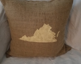 VA Burlap Pillow