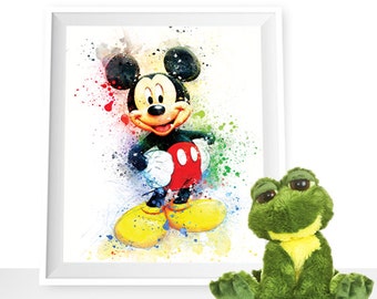 80%OFF Mickey Mouse wall art, mickey mouse Watercolor mickey mouse printables mickey mouse Art Print mickey mouse Disney Wall Art Disney art