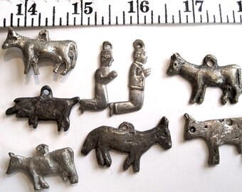 Milagros-Mix variety-Vintage Metal Findings-Jewelry, Crafts Supply-4 pcs