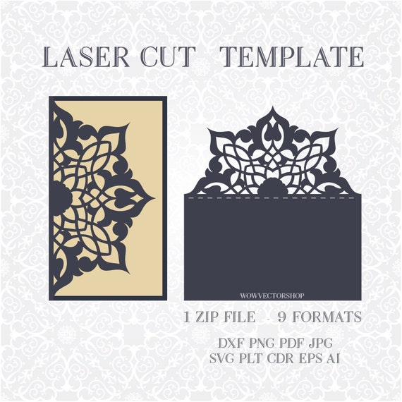 Download Laser cut Envelope Template for wedding invitation or ...
