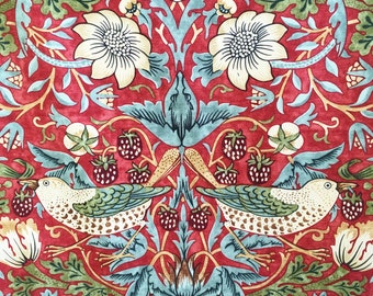 Strawberry Thief William Morris fabric - red birds fabric - Art Nouveau fabric - fabric for home - William Morris print - English fabric