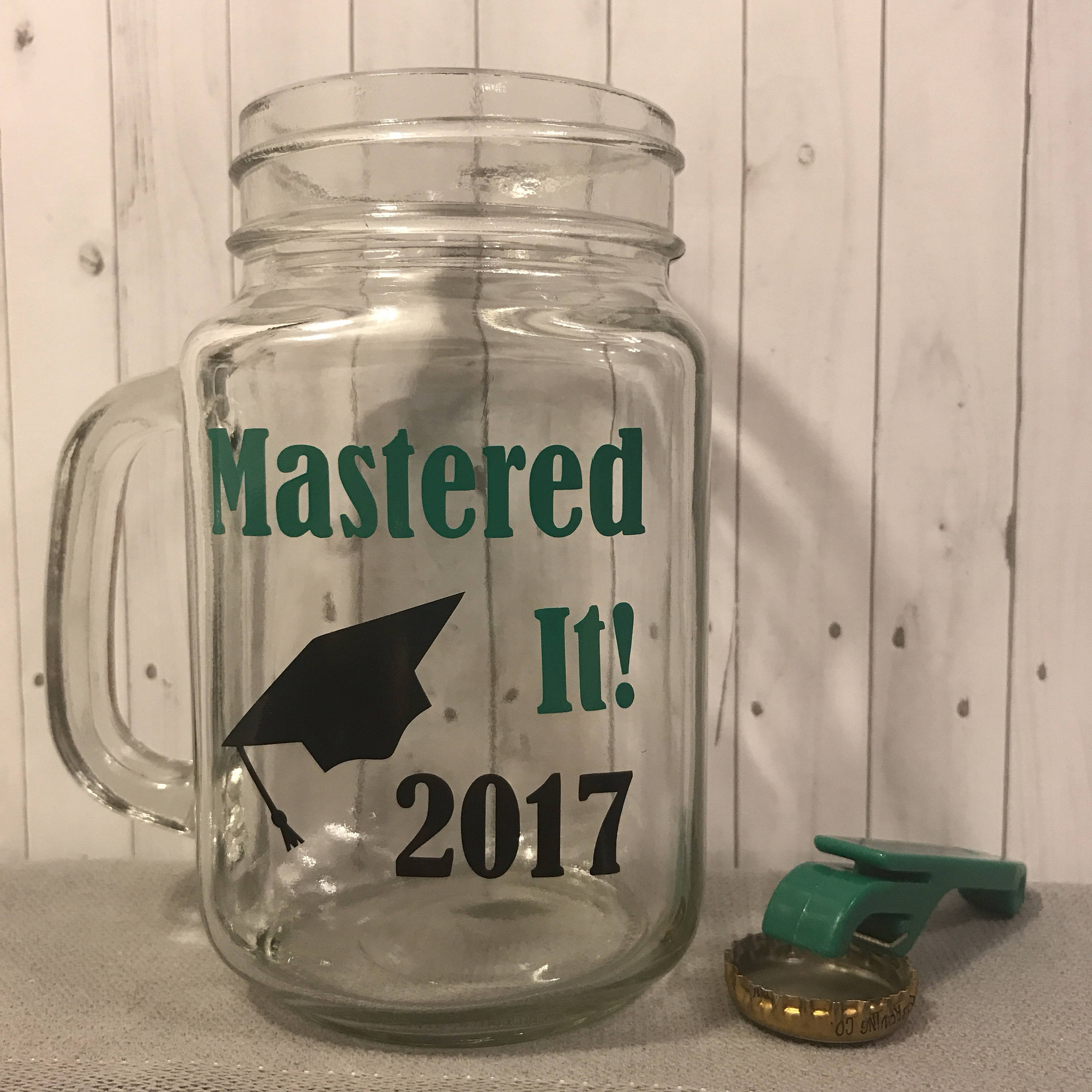 Mastered it mason jar college graduation graduation gift