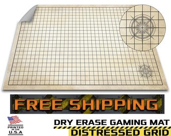 Battle Grid Game Mat - 36"X24" - Dnd Game Map - RPG Dungeons and Dragons Gaming Play Map Tiles - Reusable Miniature Figure Board Games
