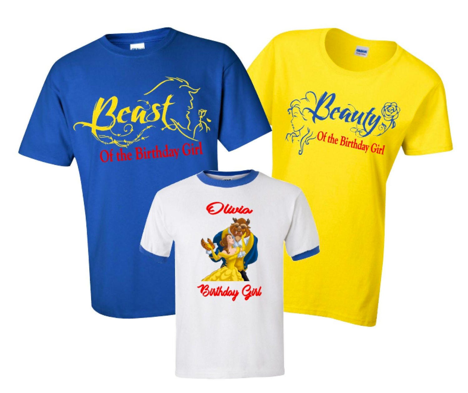 beauty and the beast family birthday shirts