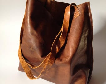 leather shoulder bag - leather bag - leather handbag - leather shopper - leather bags women - leather tote - leather tote bag - yoga bag