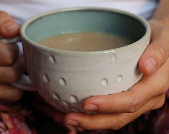 Sea Frost Cup - Hand Carved - Pottery - Mug - Cup - Coffee Cup - Tea Cup