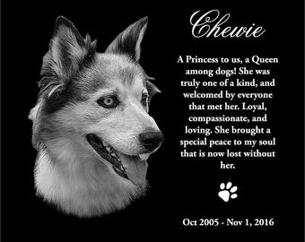Large 12"x10" Personalized Pet Headstone, tombstone Laser Engraved on the Grave Marker Granite, Pet Monument, Dog stone