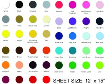 Siser Easy Weed Easyweed Heat Transfer Vinyl HTV Iron On by the Sheet 12" x 15"