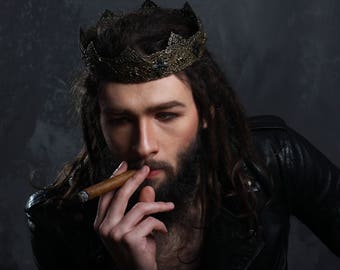 MEDIEVAL CROWN male, men's crown, bronze met all full round crow, king known, Prince crown, throne costume, tudor crown, the borgias, dolce