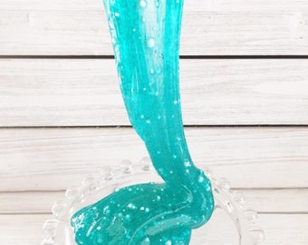 Slime, Clear Slime, Borax Free, Scented 6oz 8oz Ocean Watery Blue Slime Floam, LillyCat