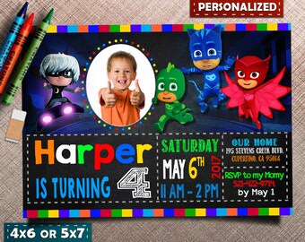 Pj Masks Invite, Pj Masks Birthday, Pj Masks Invitation, Pj Masks Party, Pj Masks Birthday Invitation, Pj Masks Birthday Invite, Pj Masks