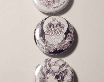 ABC Animal Skulls-Pins- set of 3