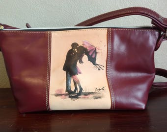 Burgundy leather bag