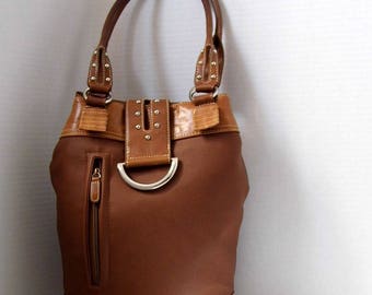 Hobo Bag, Brown Hobo Bag, Brown Shoulder Bag, Vegan Leather Hobo Purse, Bucket Handbag