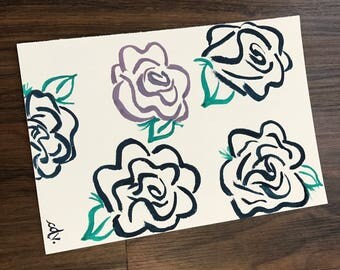 Late Night Blooms, blue and purple bloom