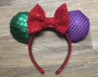 Little Mermaid Ariel Ears - Little Mermaid Mickey Ears - Ariel Ears - Princess Ariel Ears - Little Mermaid Disney Ears - Ariel Inspired Ears
