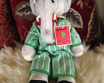 Babar the Elephant Plush Doll~~Vintage With Original Tags