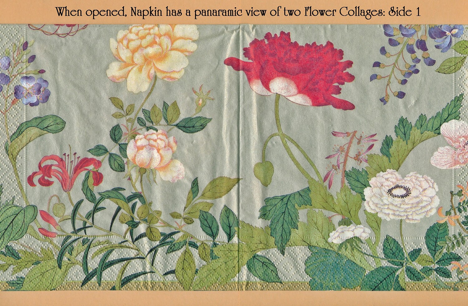 PN048 Paper Napkins by Caspari ~ 6.5 x 6.5 ~ Profusion of Asian Flowers ...