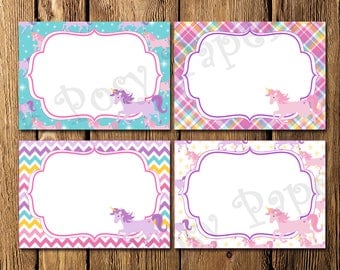 unicorn name tags etsy