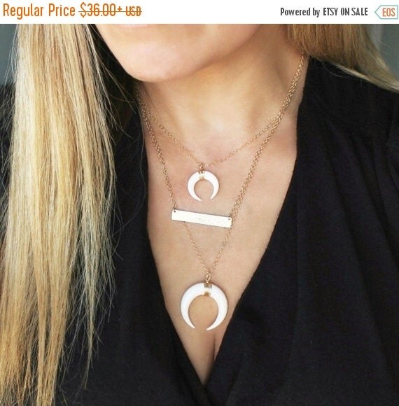 New Products Fashion Jewelry Bohemian Double Horn Necklace