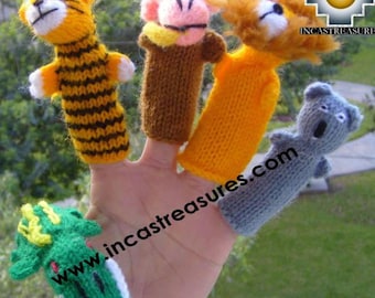 Hand-Knit Finger Puppet wild animals Special Free Shipping Worldwide