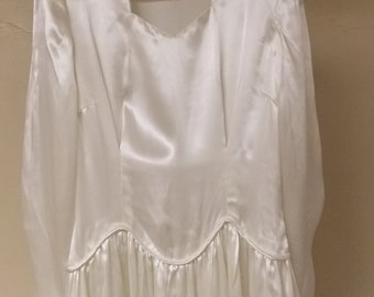 Home made vintage 1946 white satin wedding dress & McCalls 6353 wedding dress pattern