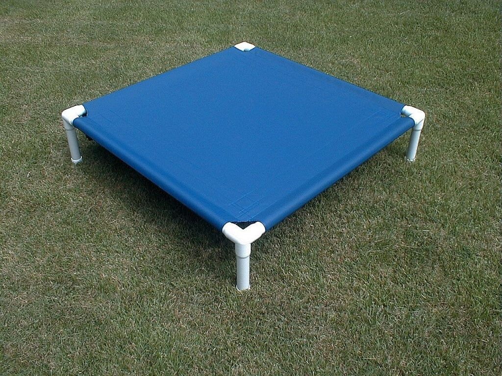 Outside Dog Bed Raised PVC Cot Square Raised Canvas Dog Bed