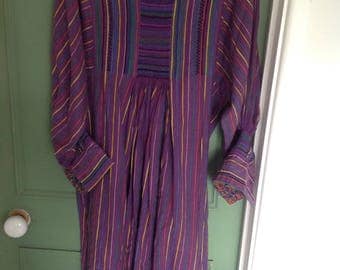 1970s traditional smocked dress