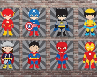 Superhero Wall Art superhero name // superhero wall art // boy wall art // girl Superhero Wall Art superhero name // superhero wall art // boy wall art // girl